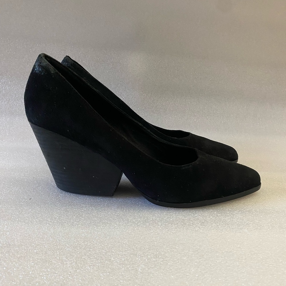 Eileen Fisher Black Suede Block Heels size 9.5